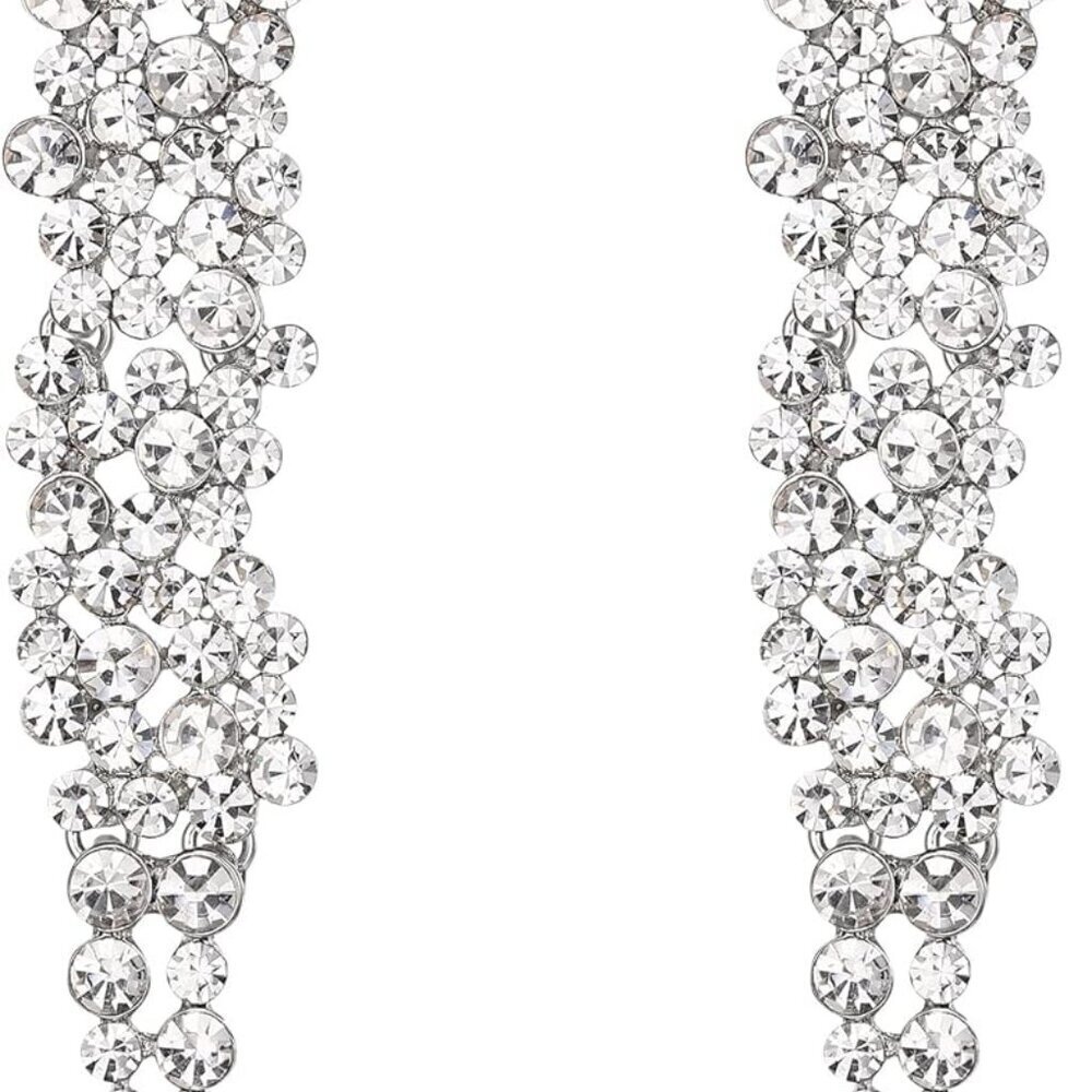 Wedding Crystal Dangle Earrings Long Chandelier Prom Statement Jewelry